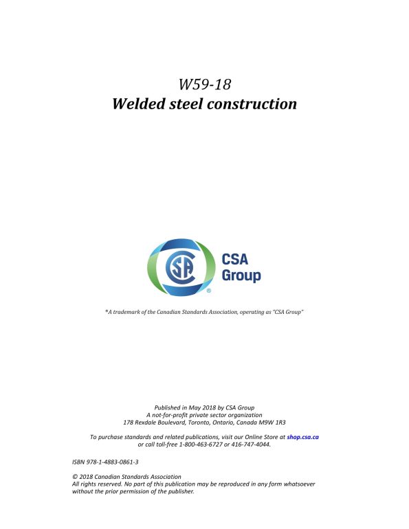 CSA W59-18 Welded Steel Construction