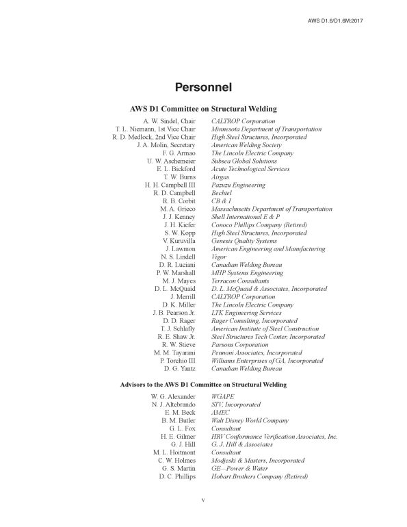 AWS D1.6/D1.6M:2017 Structural Welding Code - Stainless Steel