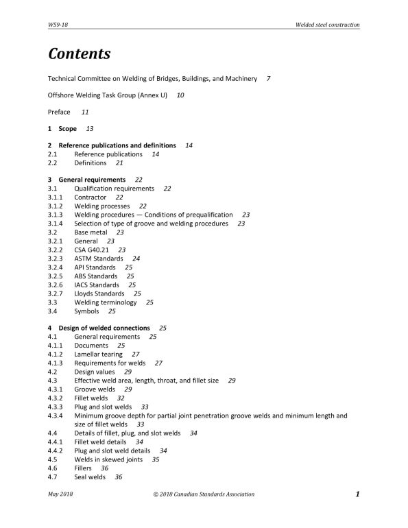 CSA W59-18 Welded Steel Construction