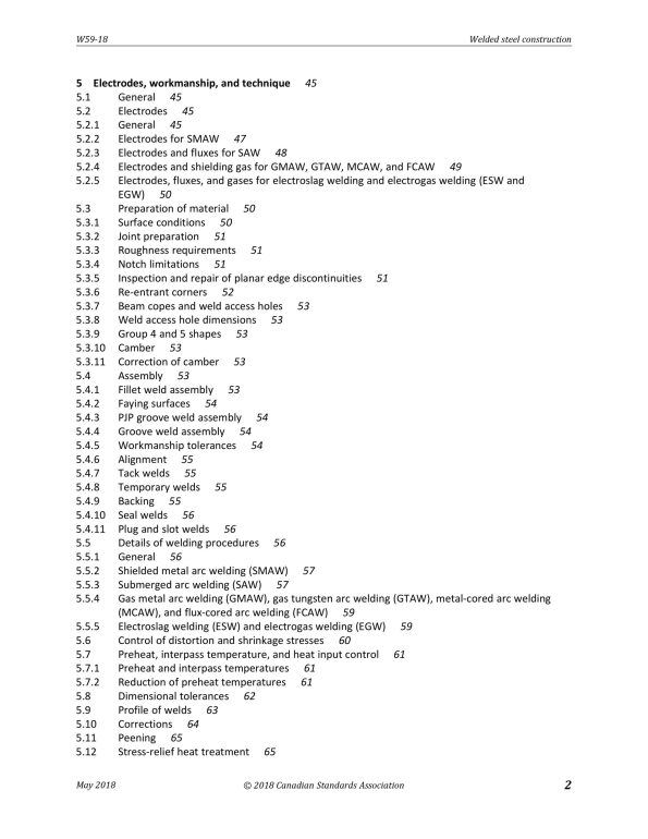 CSA W59-18 Welded Steel Construction