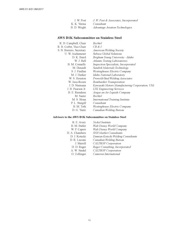 AWS D1.6/D1.6M:2017 Structural Welding Code - Stainless Steel