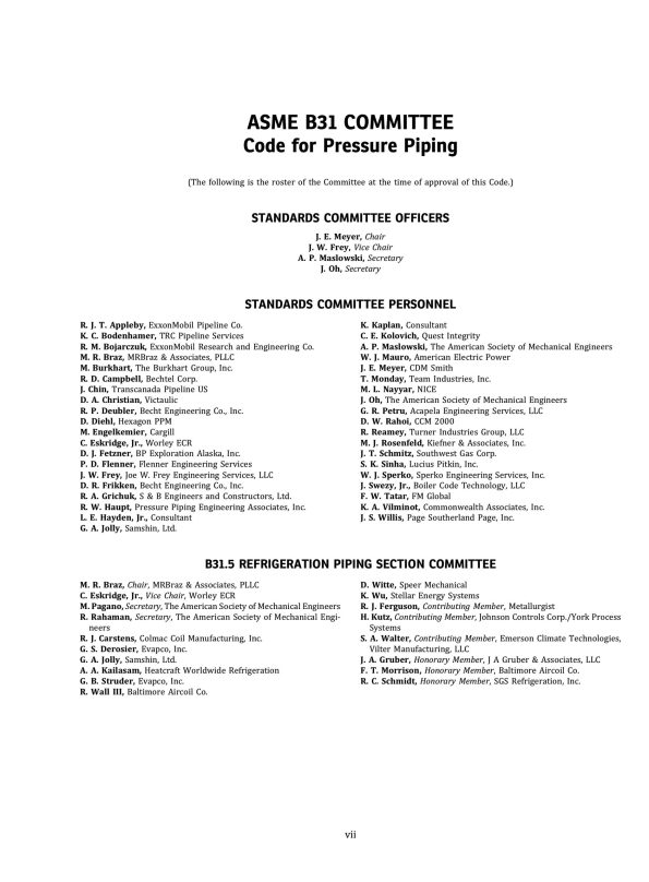 ASME B31.5-2019 Refrigeration Piping and Heat Transfer Components