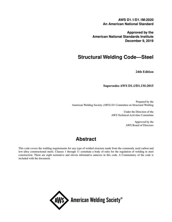 AWS D1.1/D1.1M:2020 - Structural Welding Code - Steel